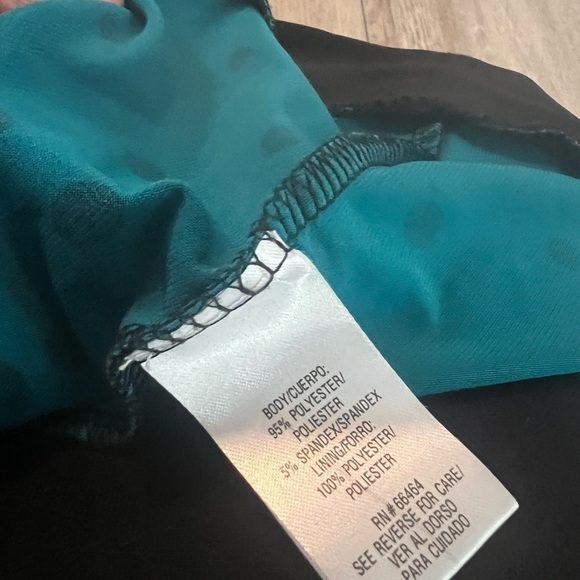 Sandra Darren Liquid Knit Polka Dot Shift Dress Stretch 3/4 Sleeves Size 10 - Picture 7 of 7